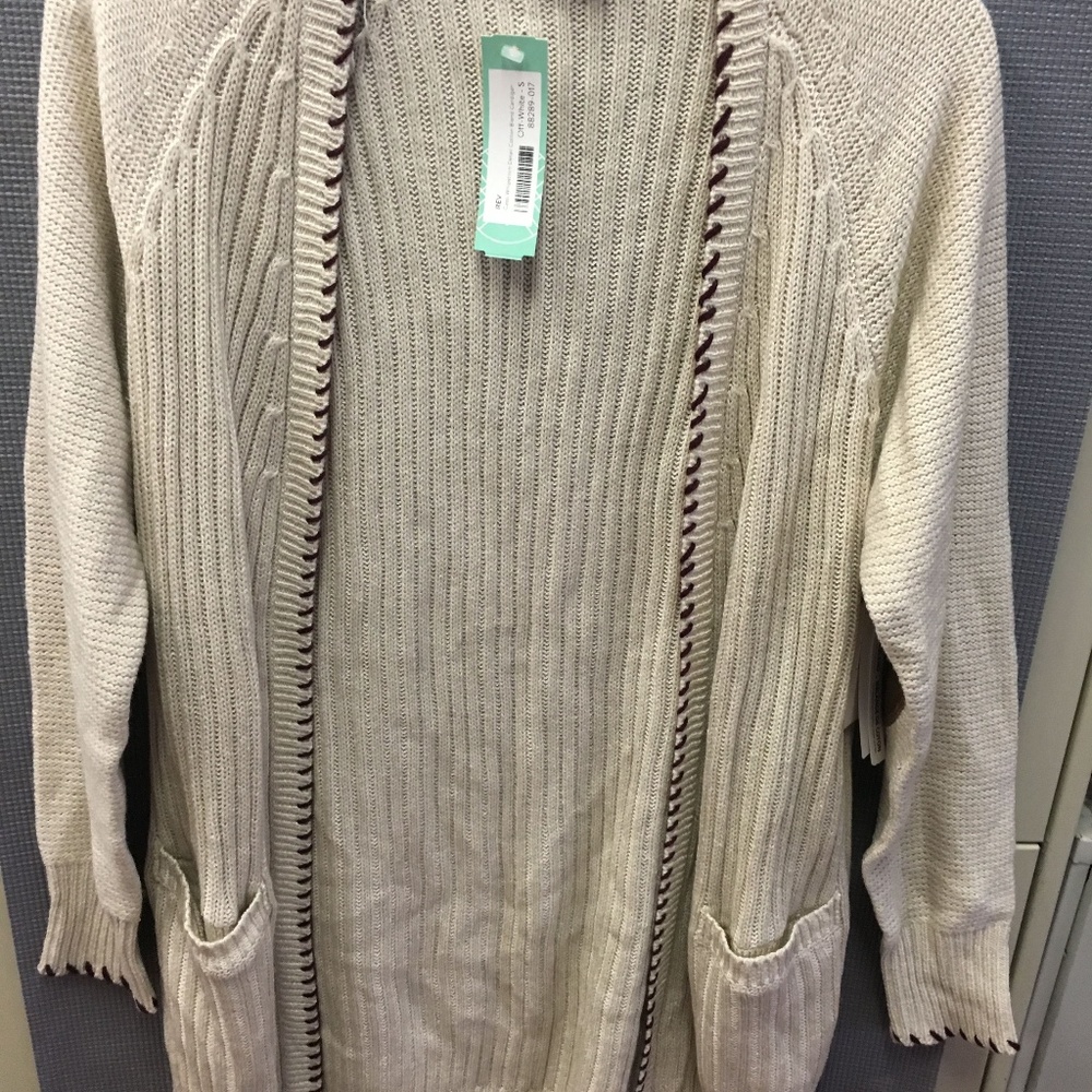 Rev Cassi Whipstitch Detail Cotton Blend Cardigan